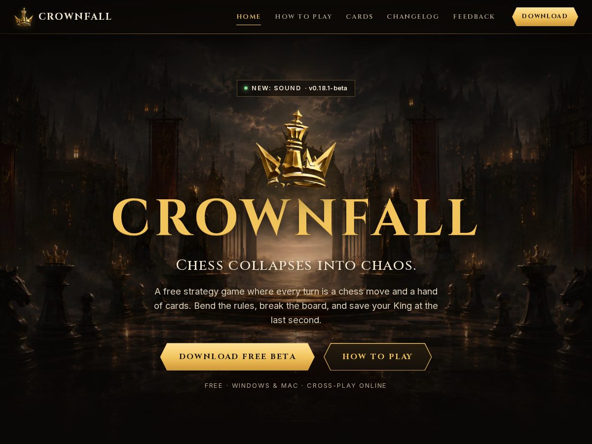 Landing-page snapshot of crownfall.company