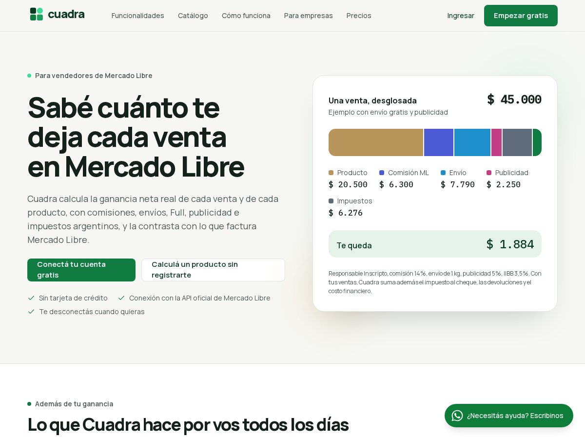 Landing-page snapshot of cuadra-aplicacion.com