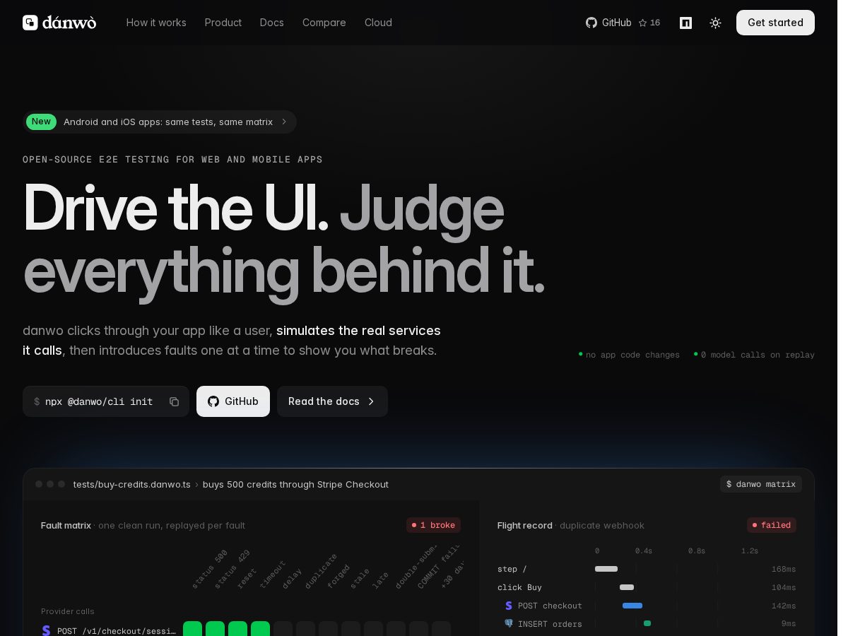 Landing-page snapshot of danwo.dev