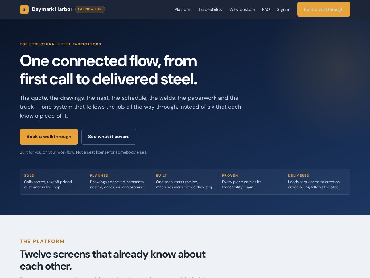 Landing-page snapshot of daymarkharbor.com