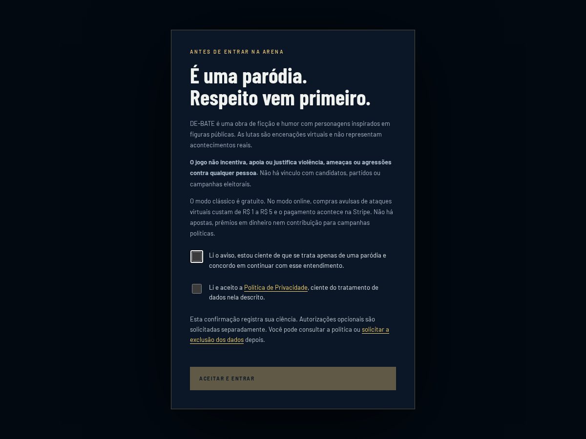 Landing-page snapshot of de-bate.online