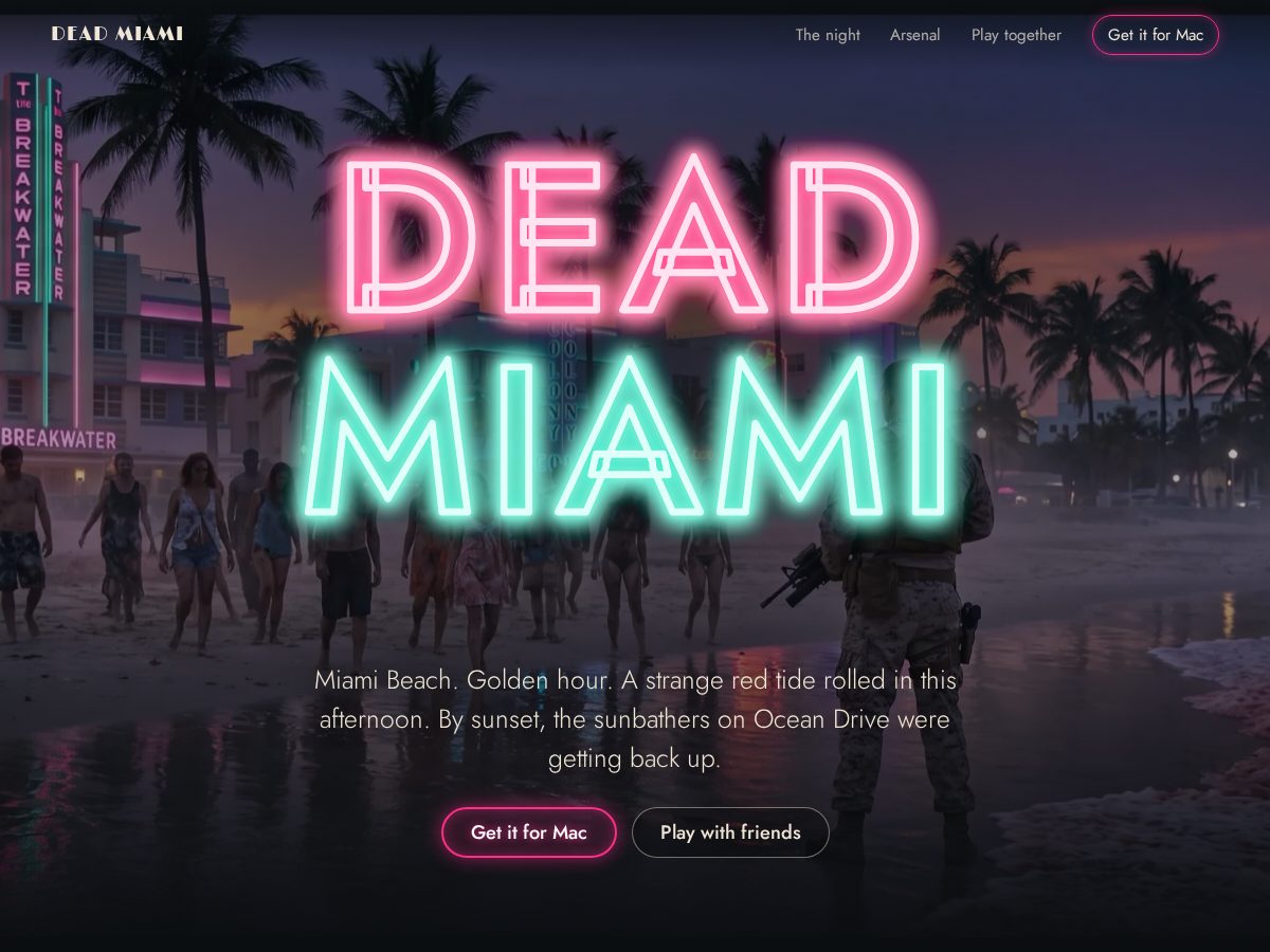 Landing-page snapshot of deadmiami.com