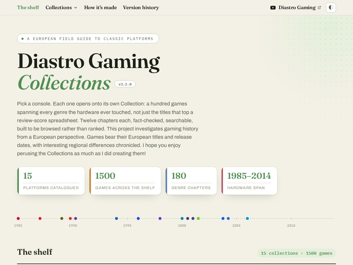 Landing-page snapshot of diastrogaming.com