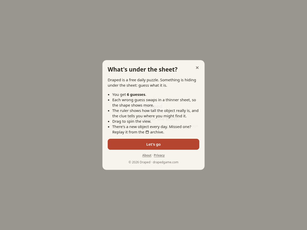 Landing-page snapshot of drapedgame.com