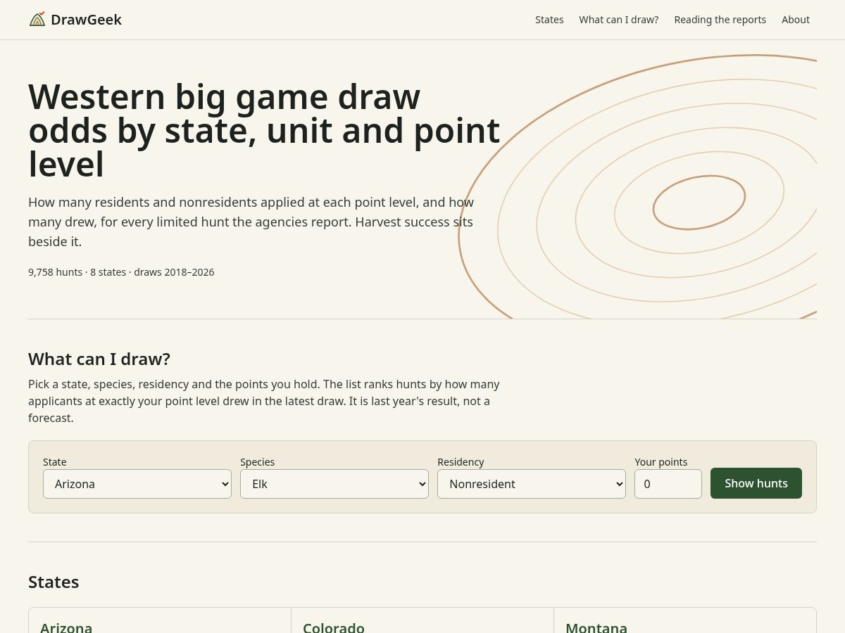Landing-page snapshot of drawgeek.com