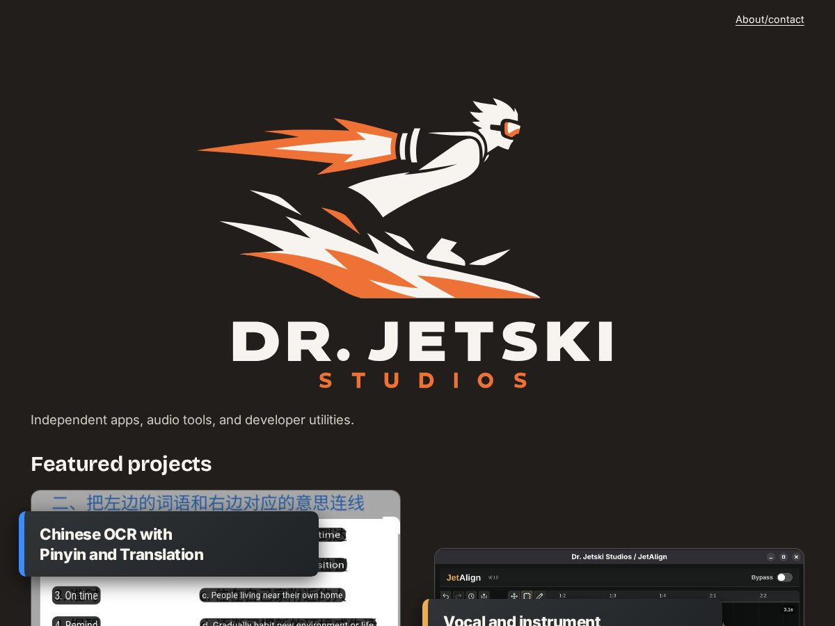 Landing-page snapshot of drjetski.com