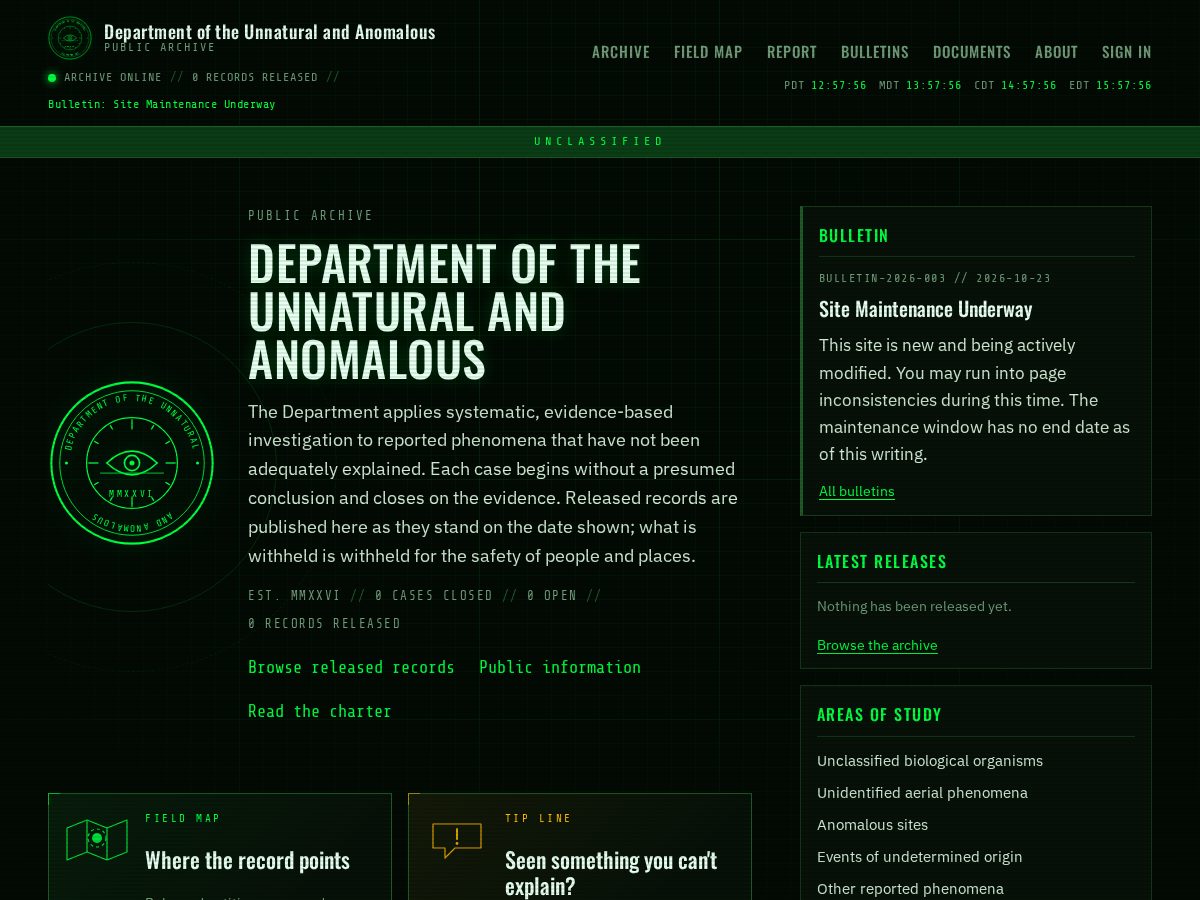 Landing-page snapshot of duaarchive.org