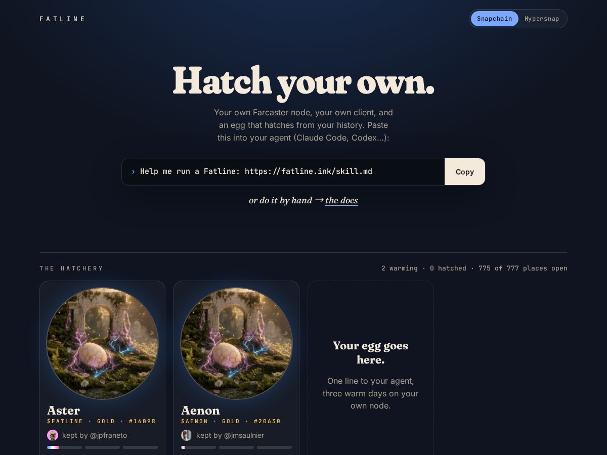 Landing-page snapshot of fatline.ink