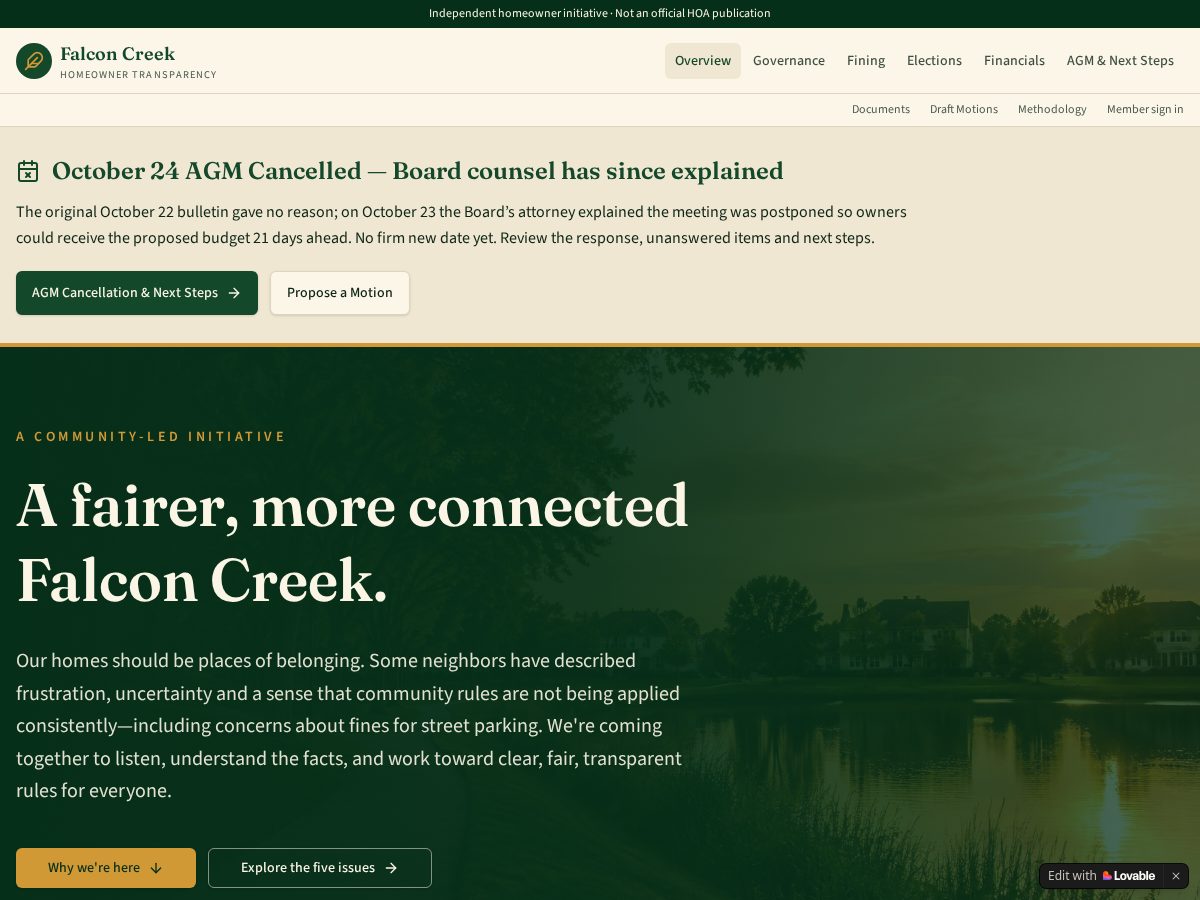 Landing-page snapshot of fccom.life