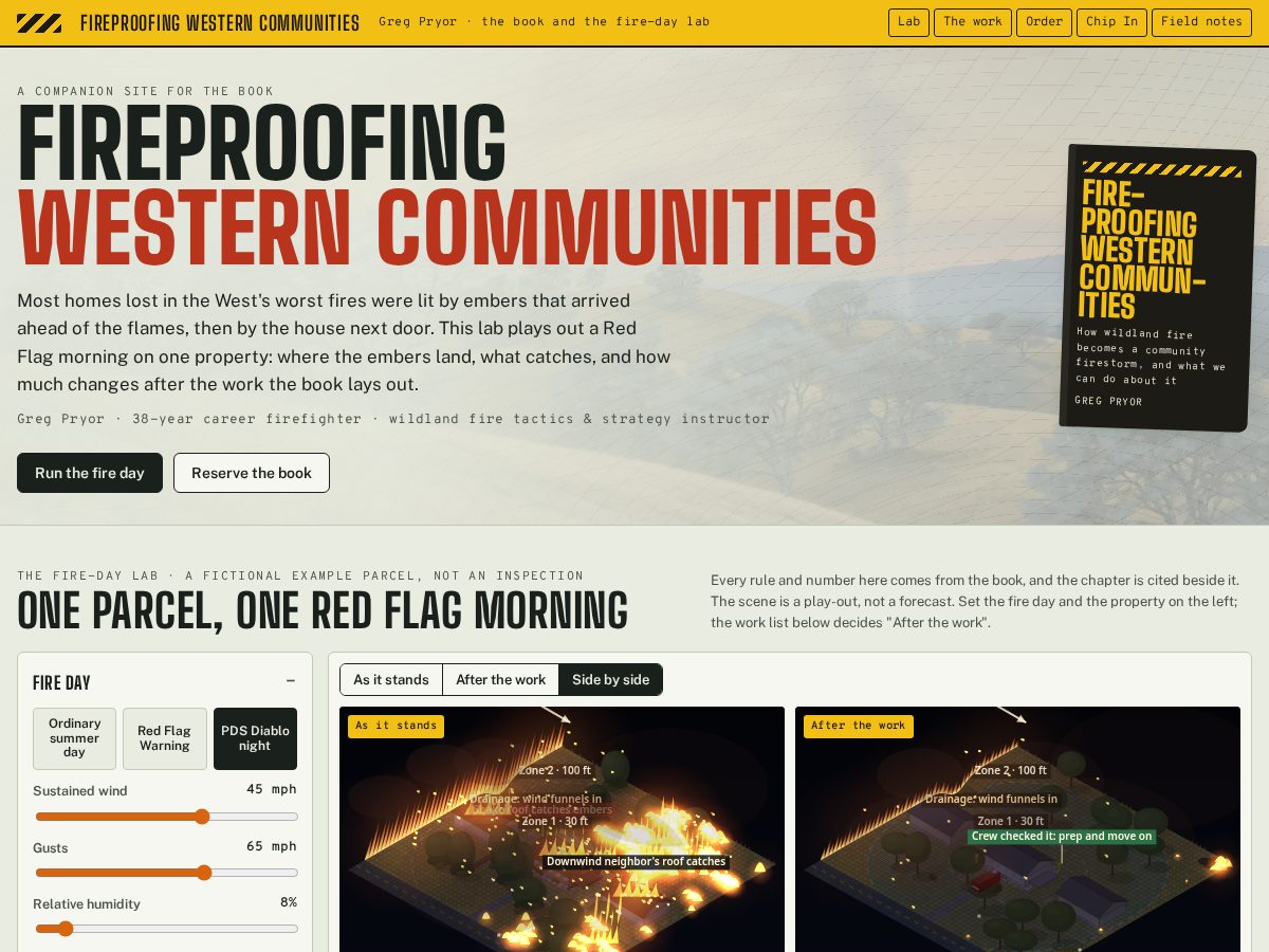 Landing-page snapshot of fireproofingwesterncommunities.com