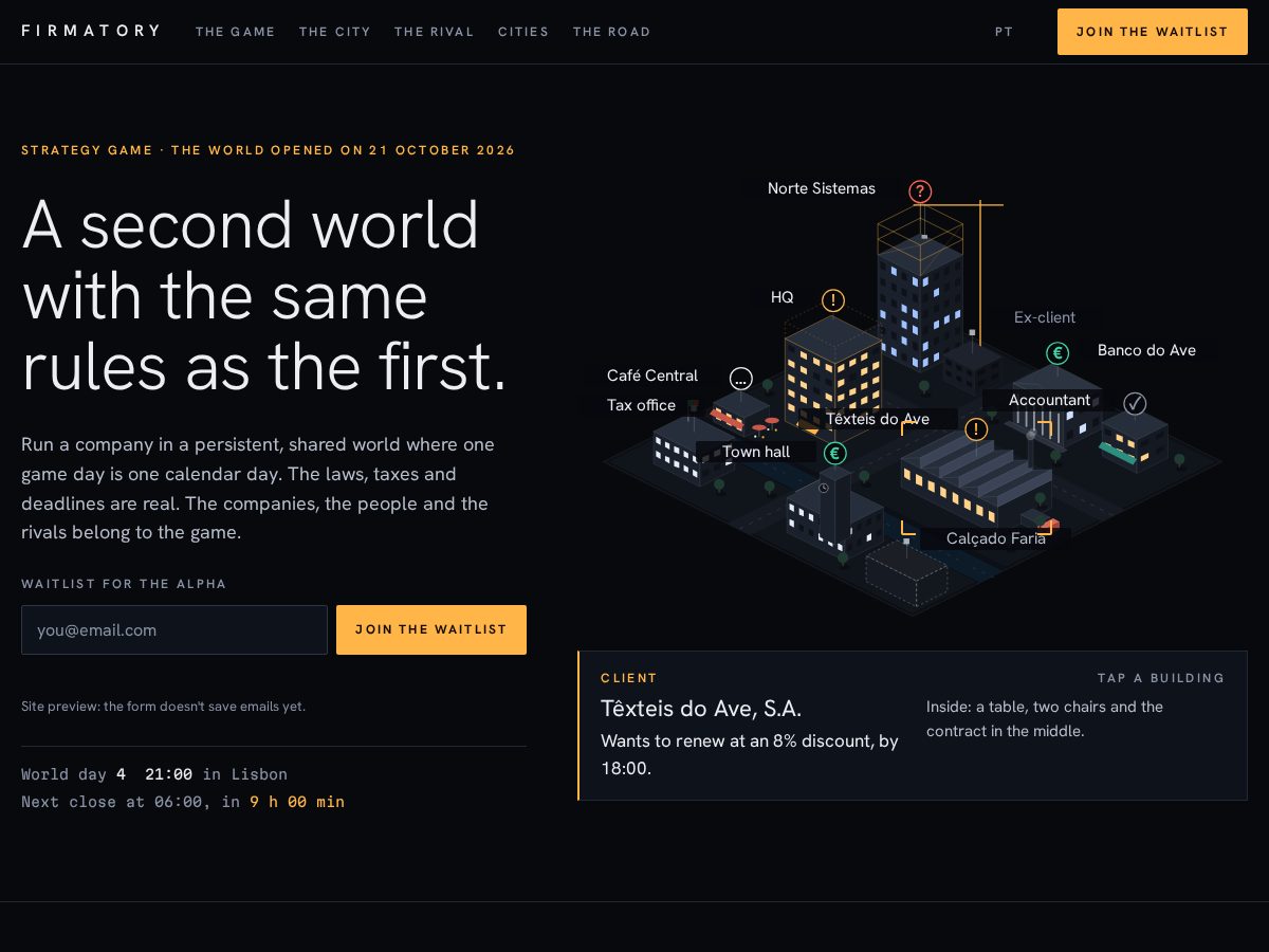 Landing-page snapshot of firmatory.com