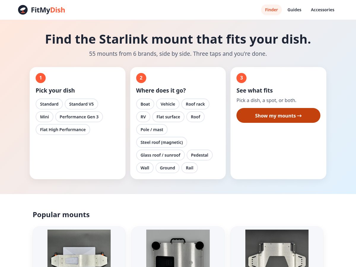 Landing-page snapshot of fitmydish.com