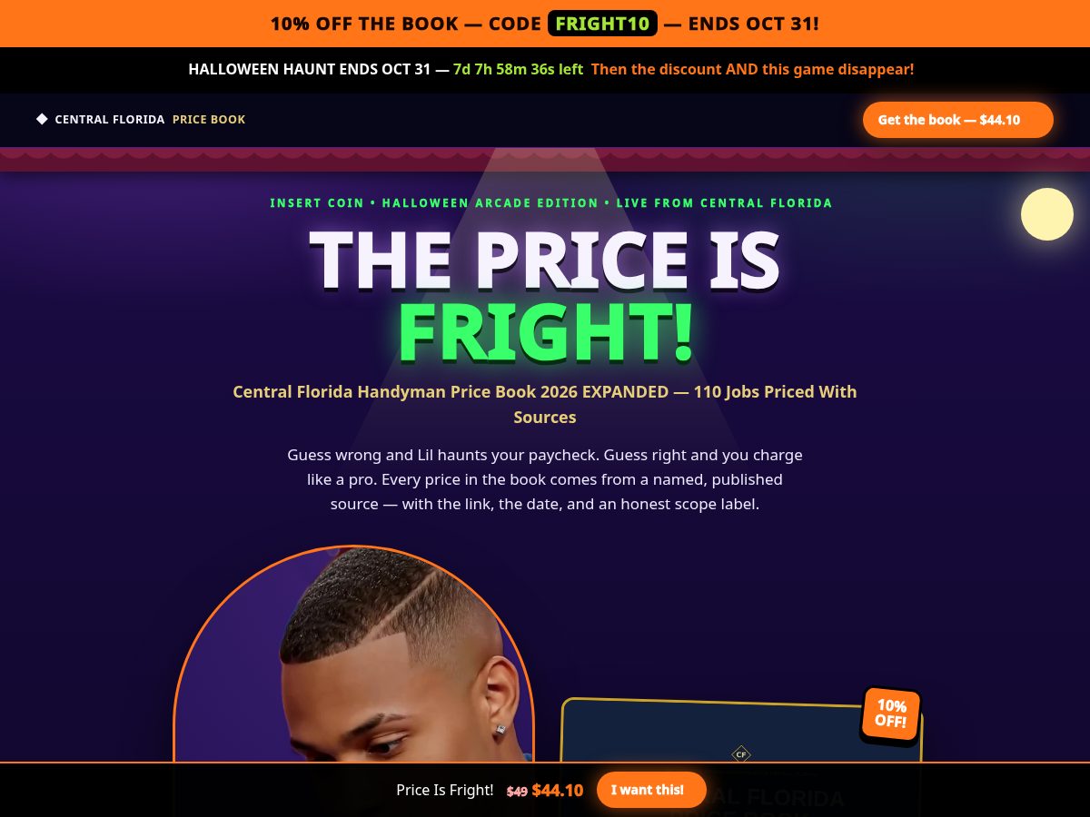 Landing-page snapshot of flpricebook.com