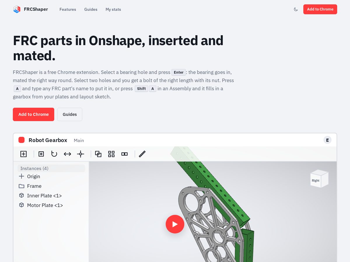 Landing-page snapshot of frcshaper.org