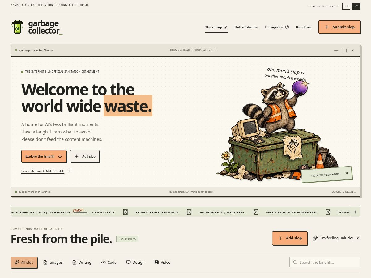 Landing-page snapshot of garbagecollect.org