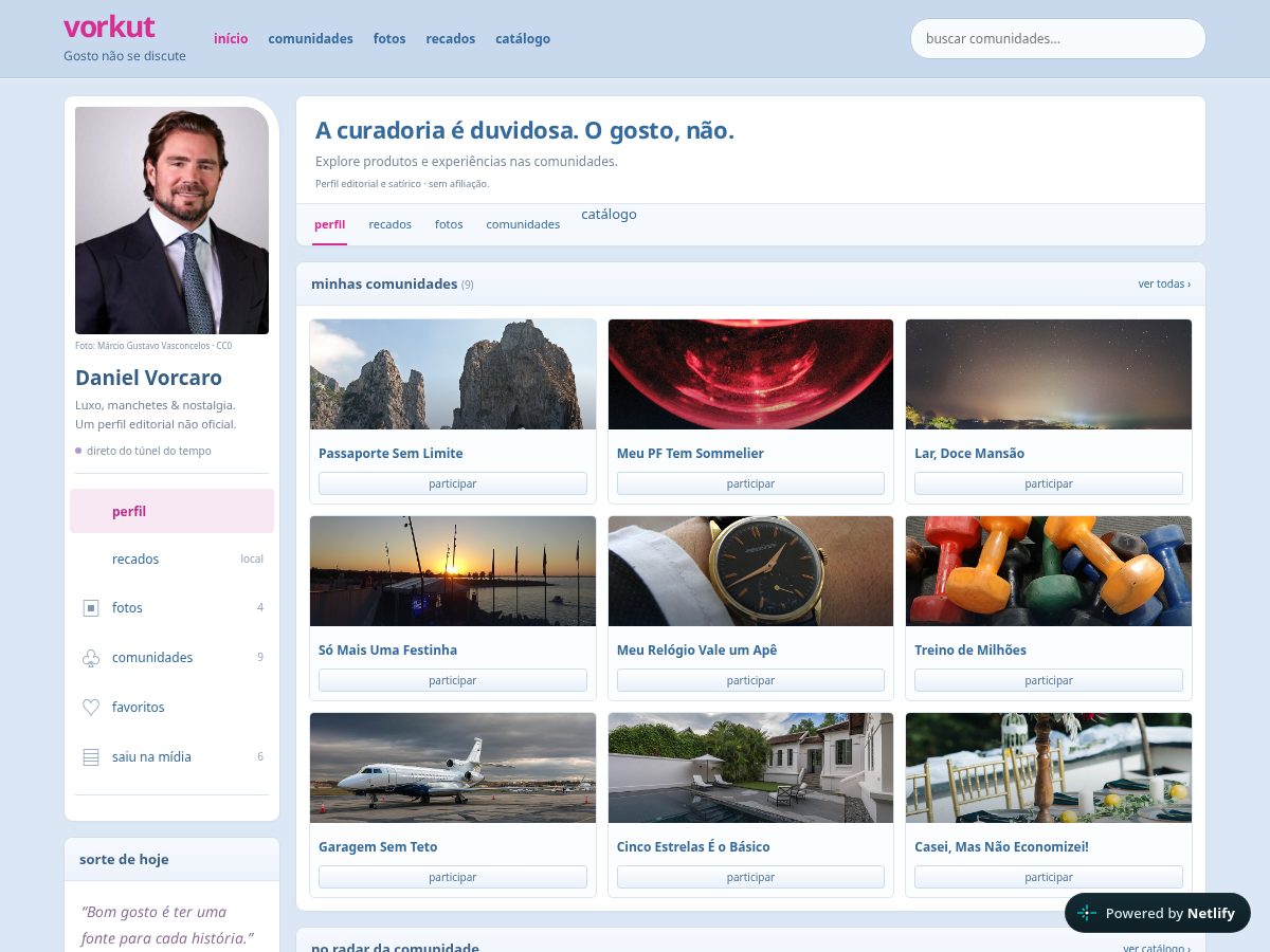 Landing-page snapshot of gostodovorcaro.com