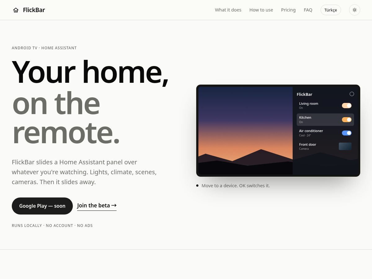 Landing-page snapshot of haflickbar.com