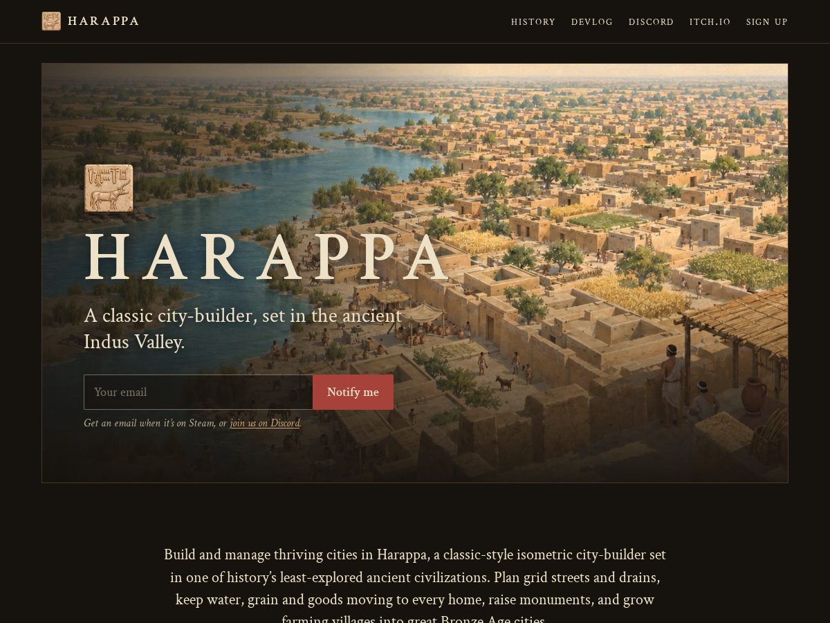 Landing-page snapshot of harappagame.com