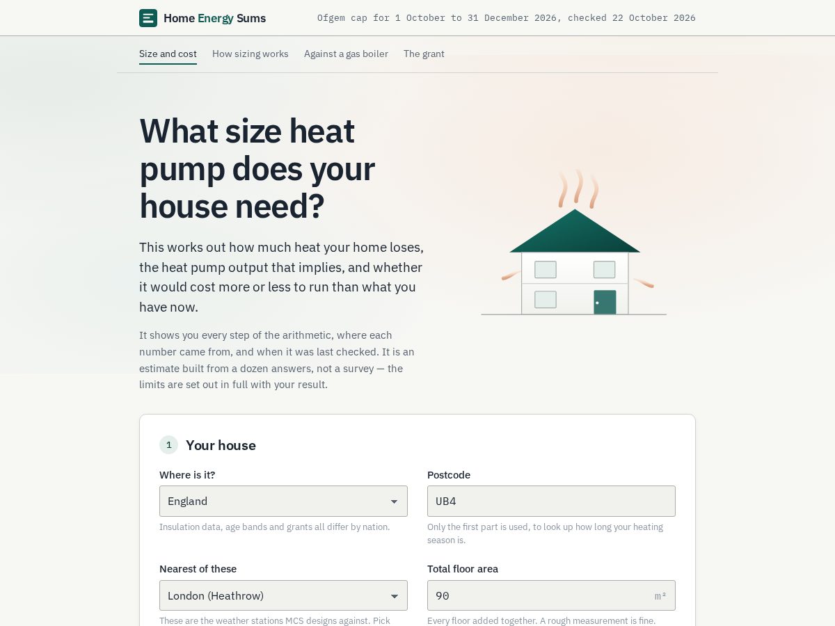 Landing-page snapshot of homeenergysums.com