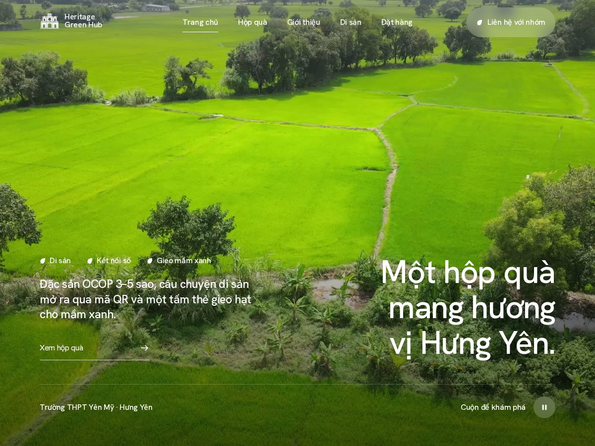 Landing-page snapshot of hungyenheritage.com