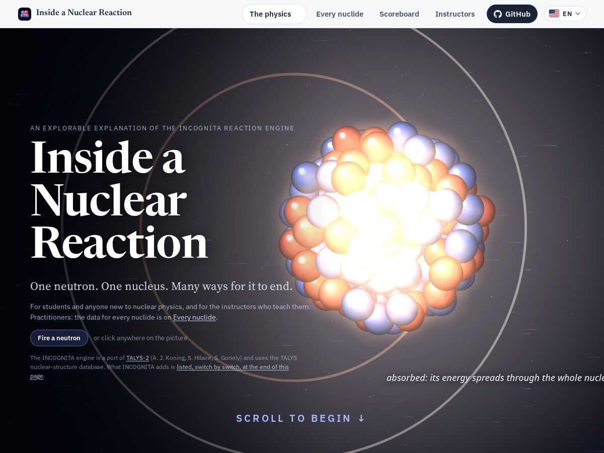 Landing-page snapshot of incognitanuclear.org
