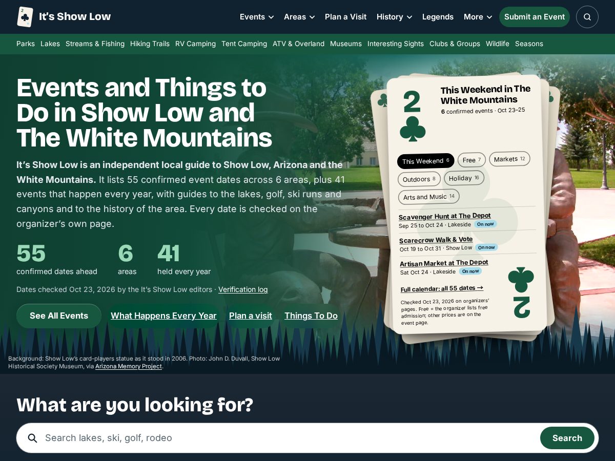 Landing-page snapshot of itsshowlow.com