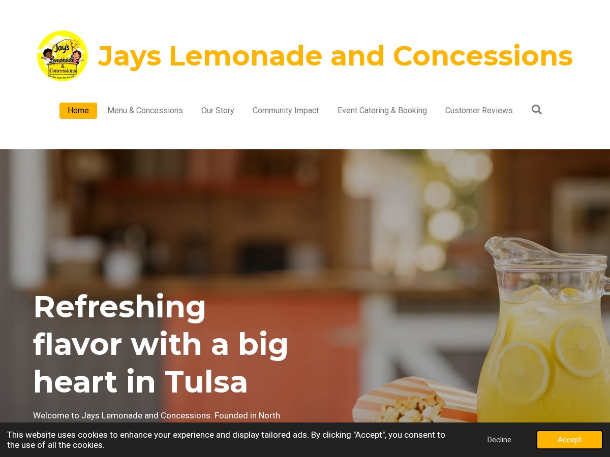 Landing-page snapshot of jayslemonadeandconcessions.com
