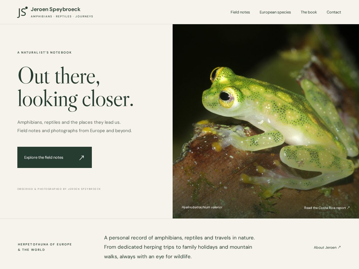 Landing-page snapshot of jeroenspeybroeck.com
