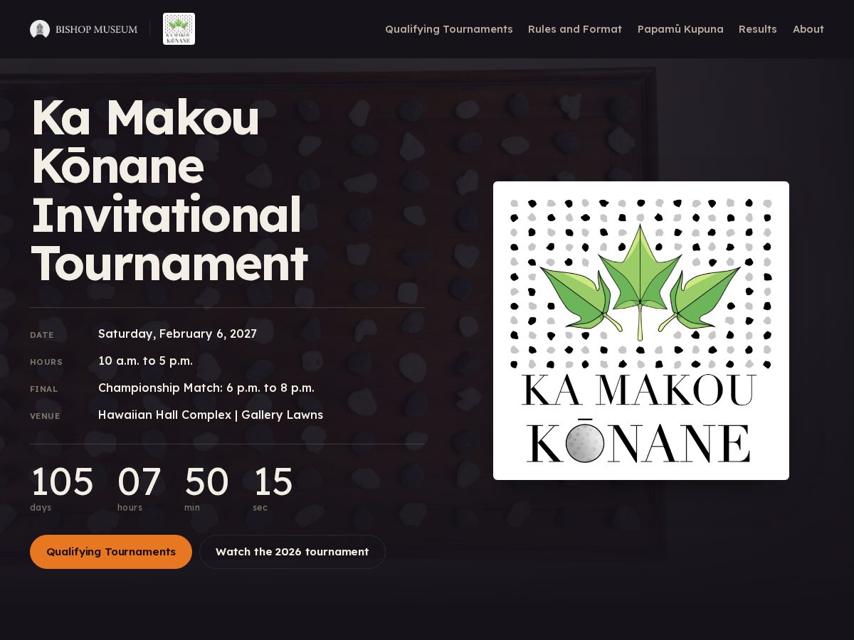 Landing-page snapshot of kamakoukonane.org