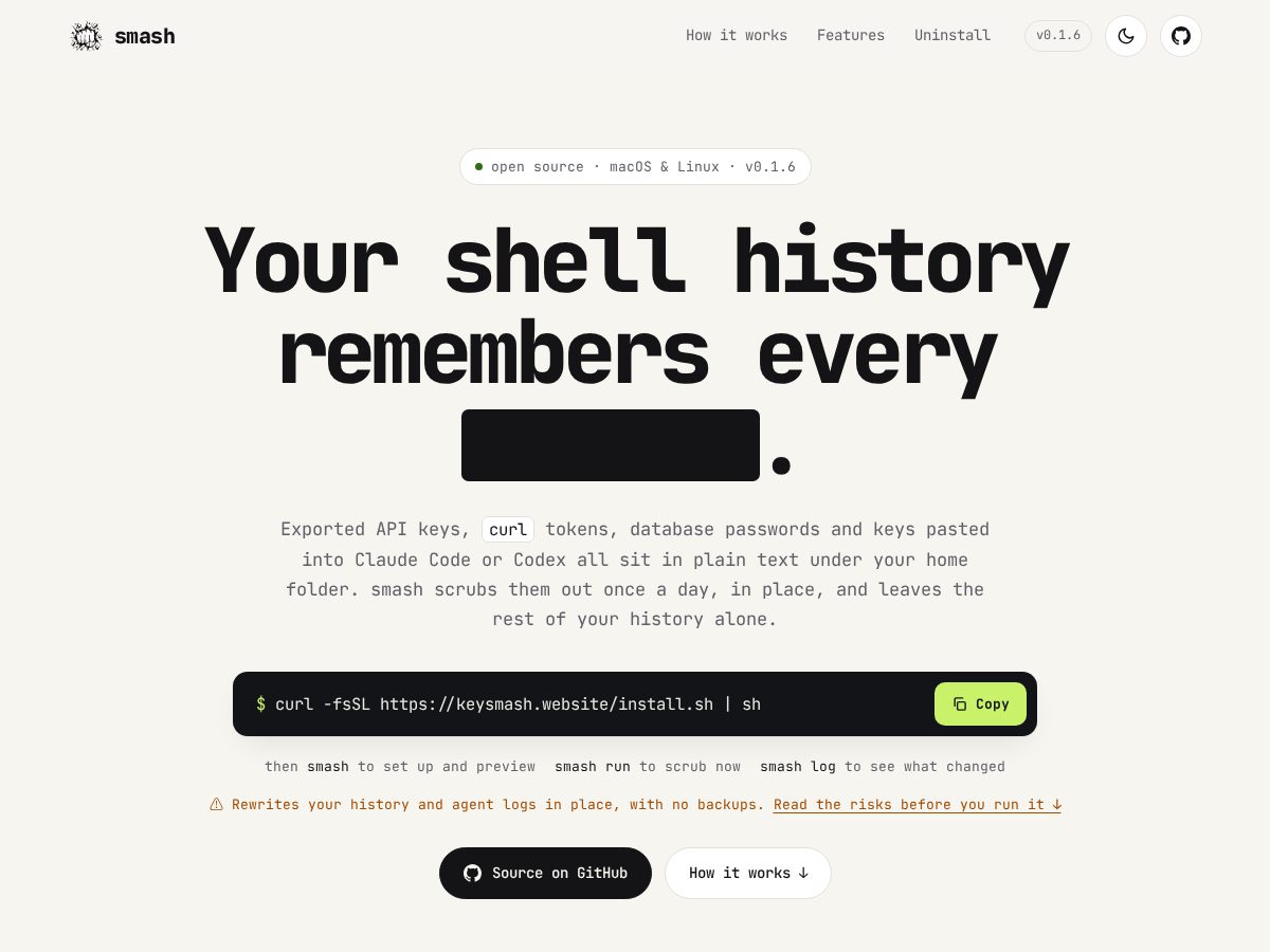 Landing-page snapshot of keysmash.website