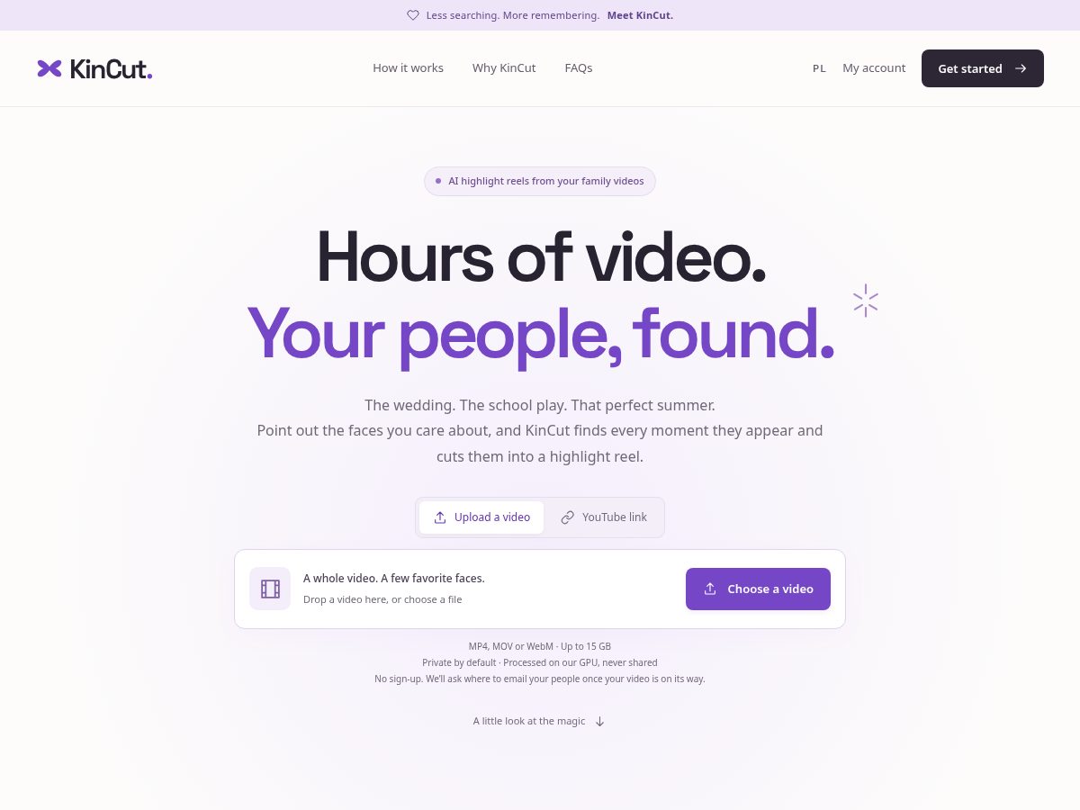 Landing-page snapshot of kincut.com