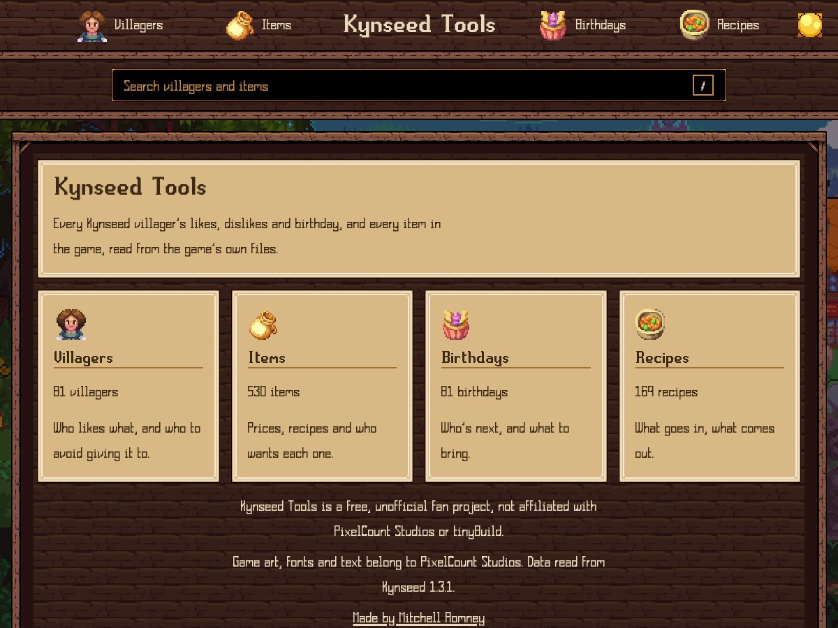 Landing-page snapshot of kynseed.tools