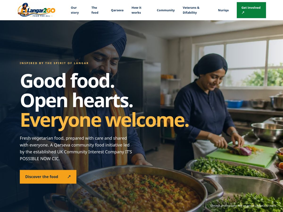 Landing-page snapshot of langar2go.com