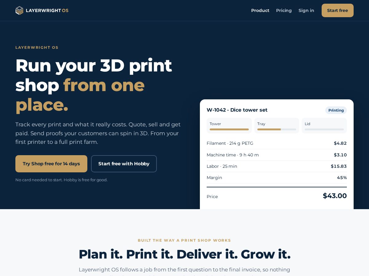 Landing-page snapshot of layerwrightos.com