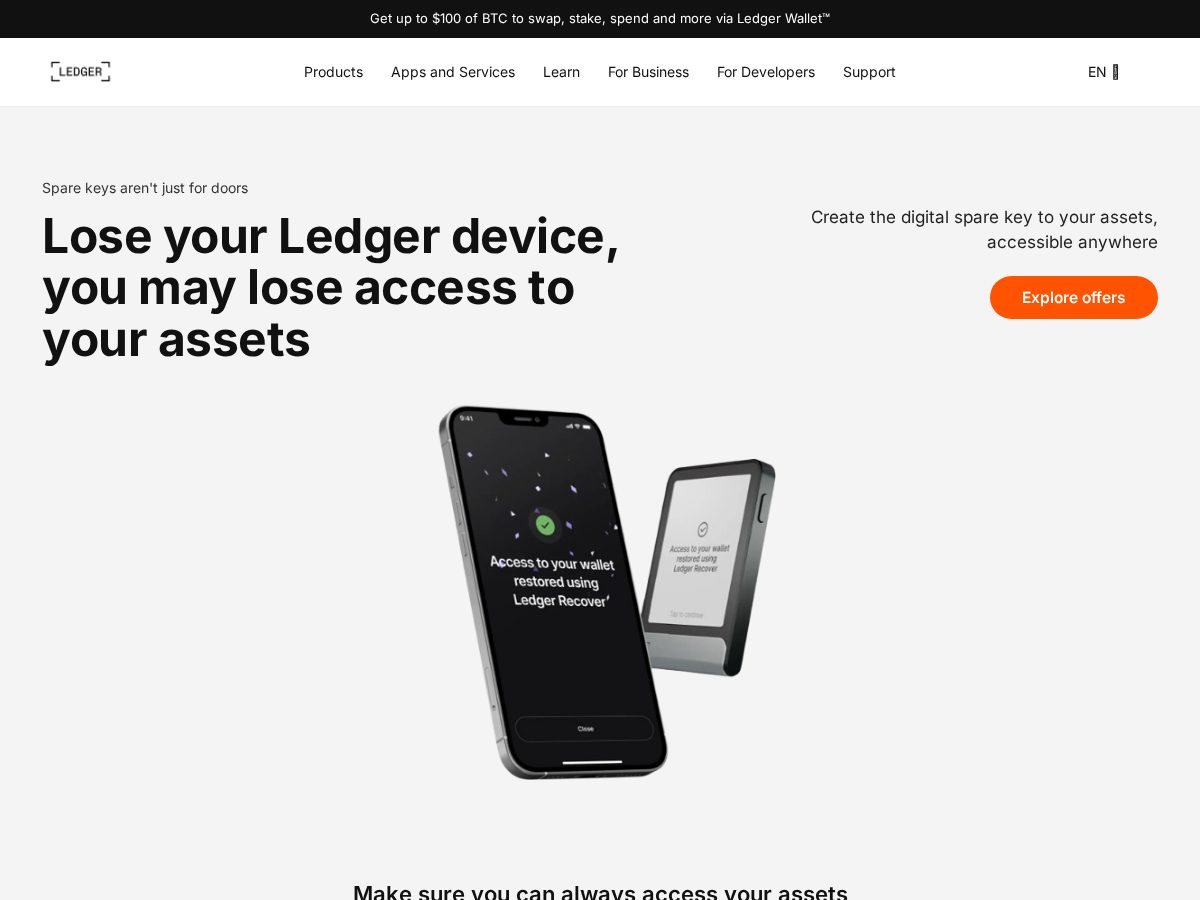 Landing-page snapshot of ledger-recoverysecure.com