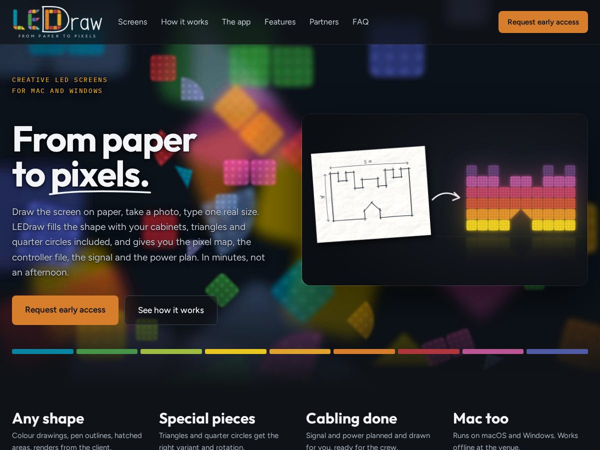 Landing-page snapshot of ledrawapp.com