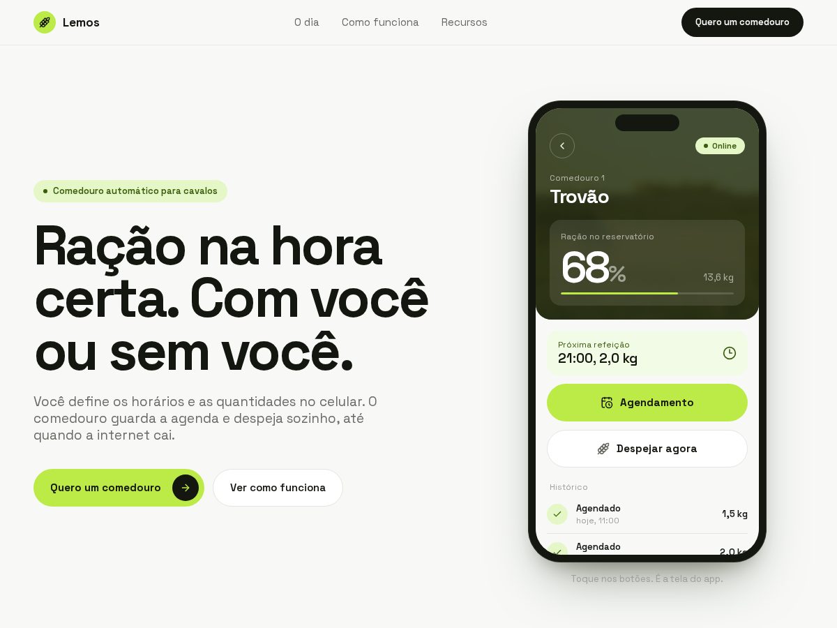 Landing-page snapshot of lemosalimentadores.tech