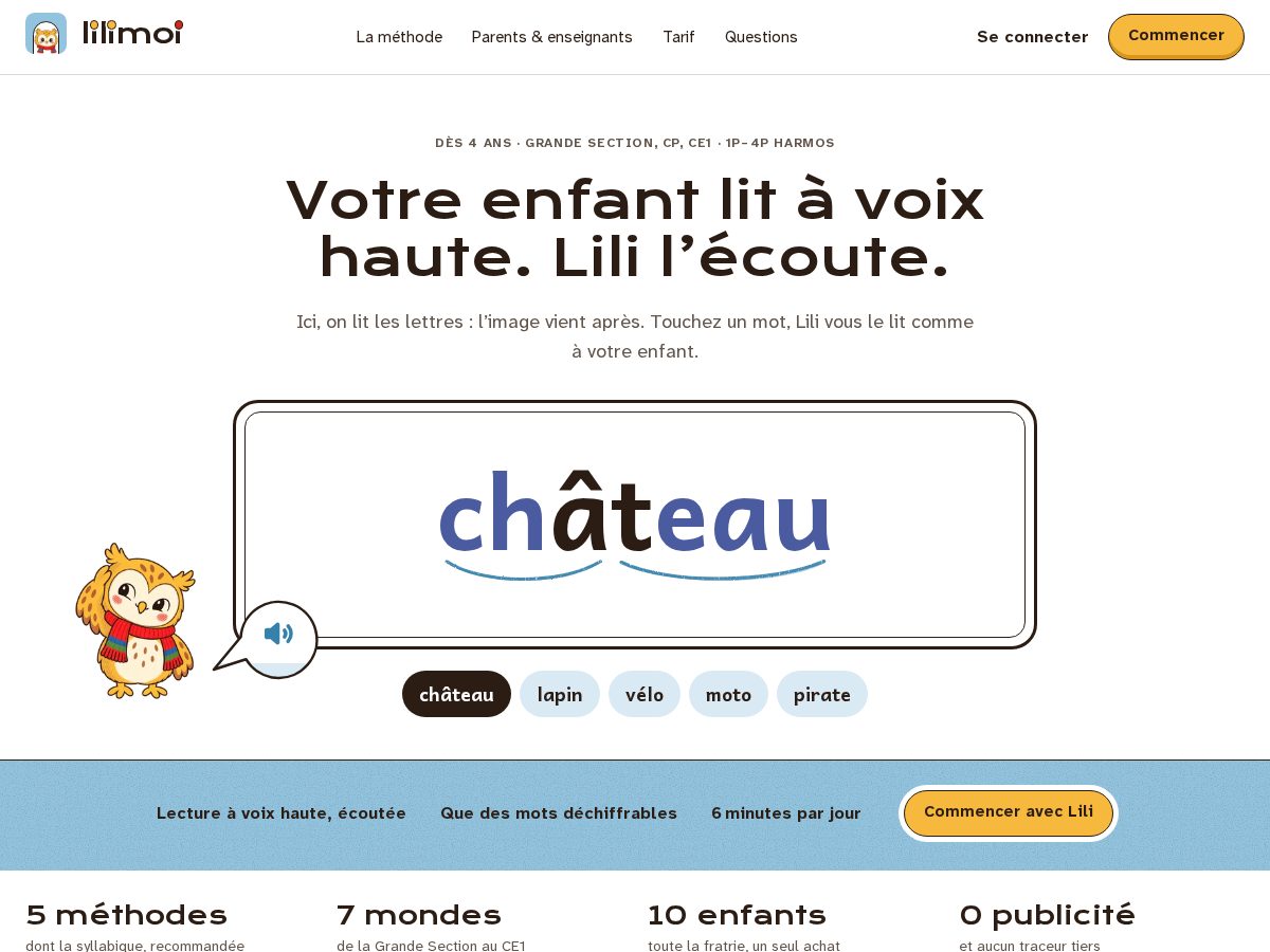 Landing-page snapshot of lilimoi.com