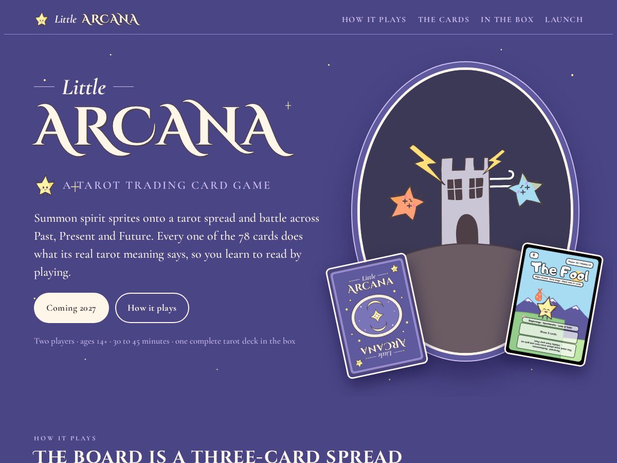 Landing-page snapshot of littlearcanatcg.com
