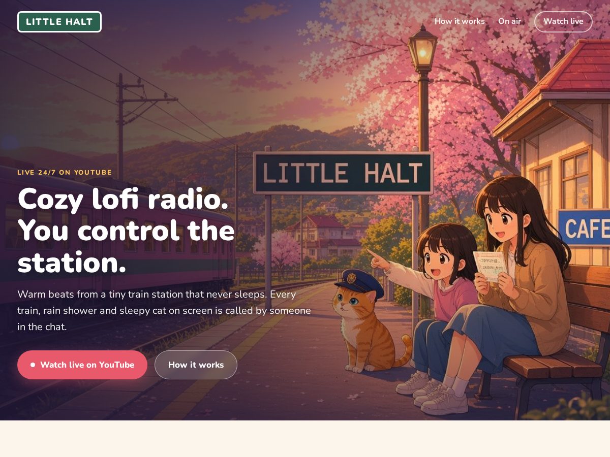 Landing-page snapshot of littlehaltradio.com