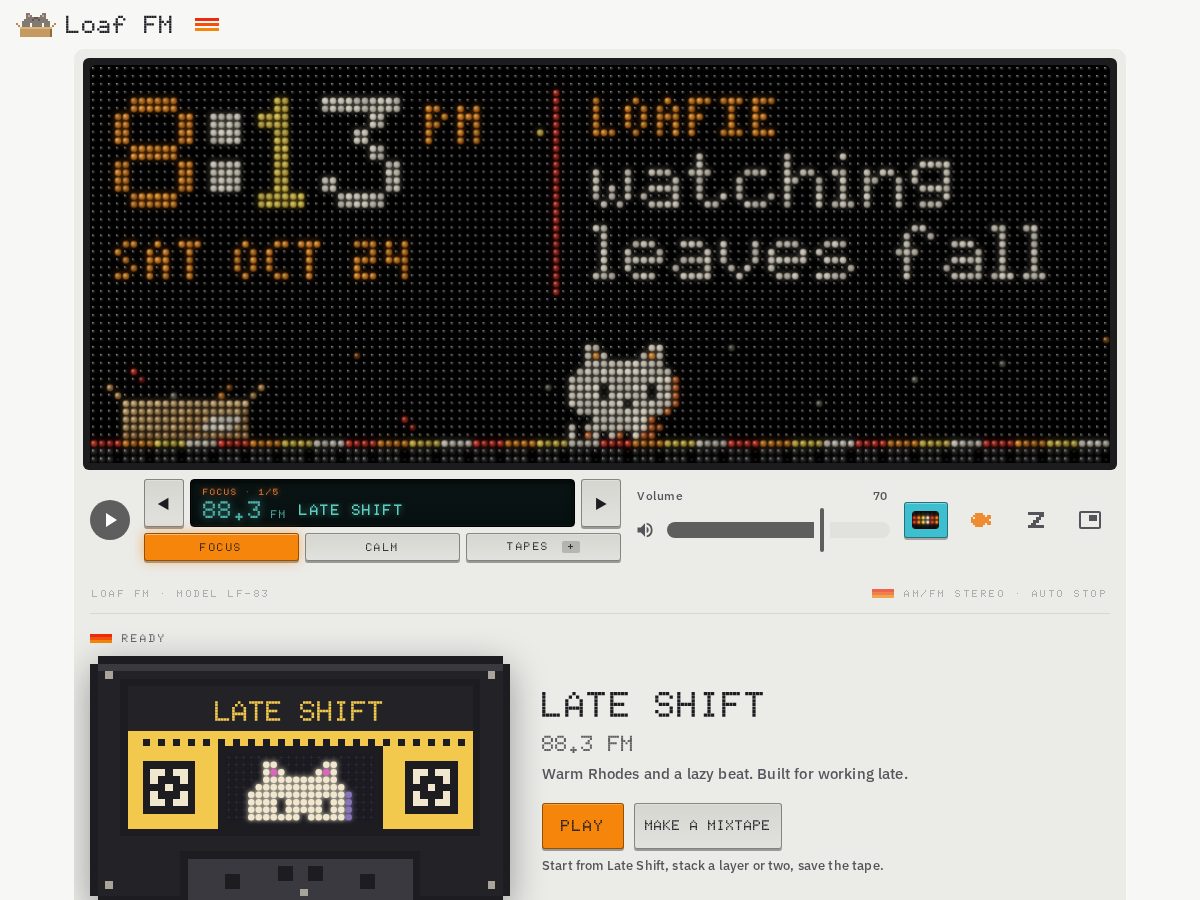 Landing-page snapshot of loaffm.com