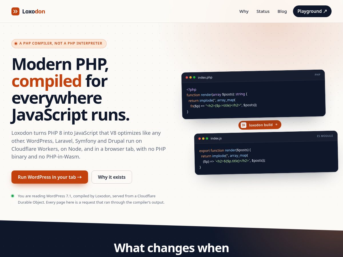 Landing-page snapshot of loxodon.org