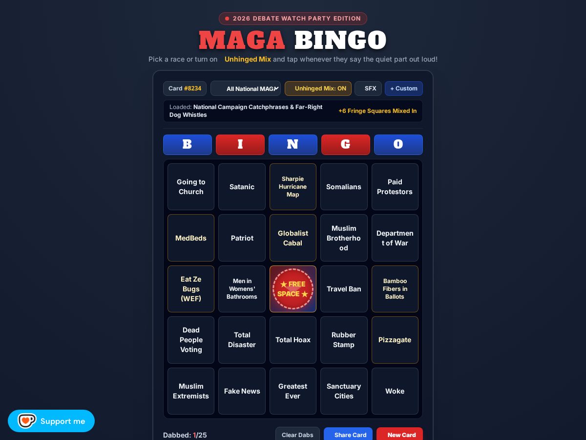 Landing-page snapshot of maga-bingo.com