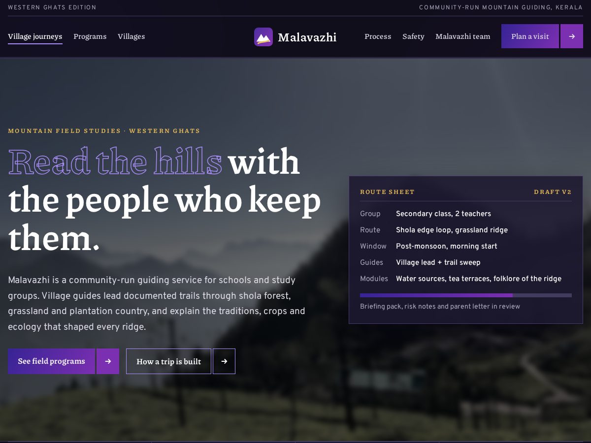 Landing-page snapshot of malavazhi.shop
