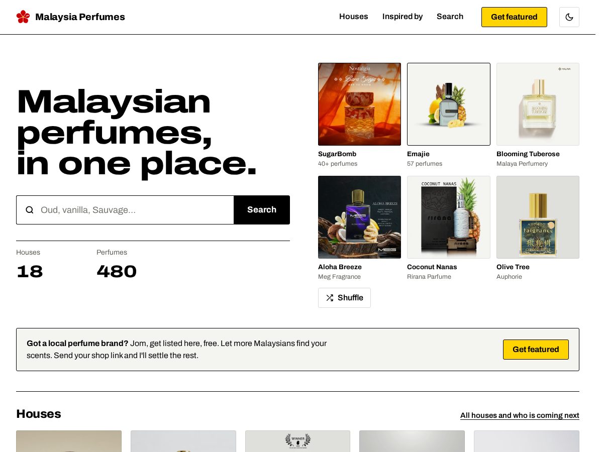 Landing-page snapshot of malaysiaperfumes.com