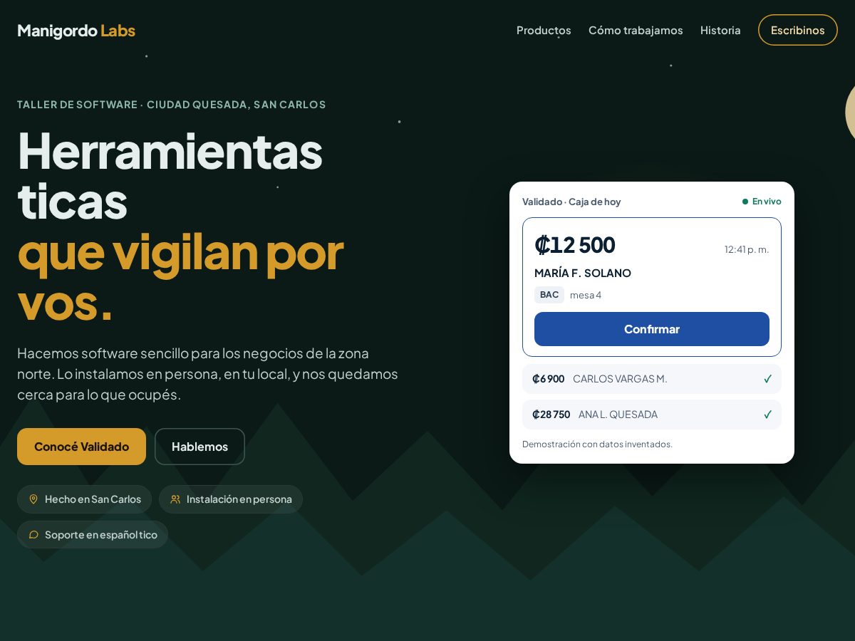 Landing-page snapshot of manigordolabs.com