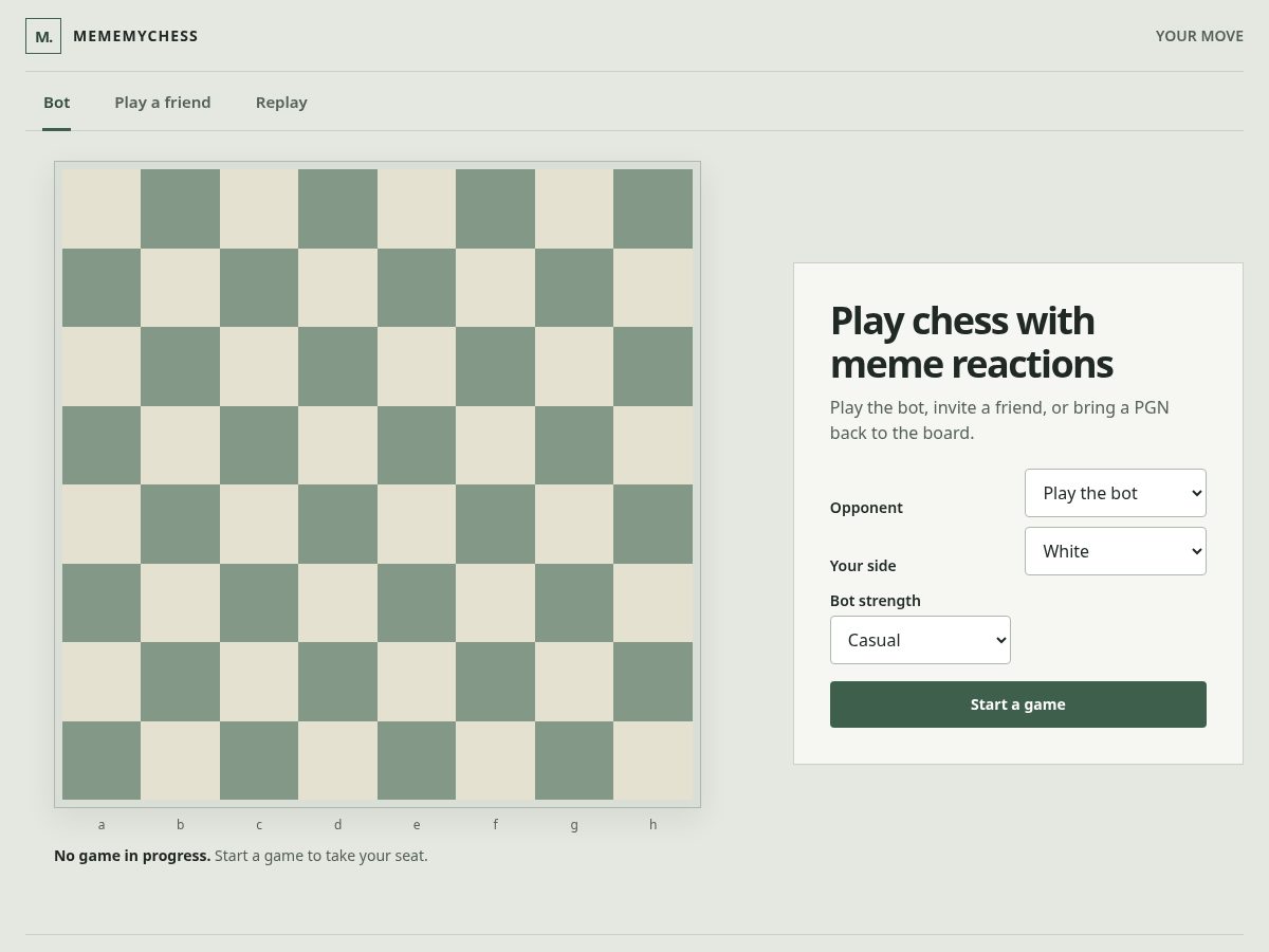 Landing-page snapshot of mememychess.com