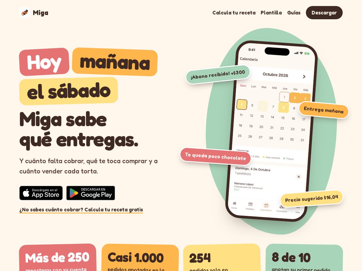 Landing-page snapshot of migarepostera.com
