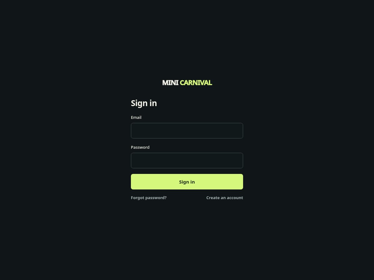 Landing-page snapshot of minicarnival.net