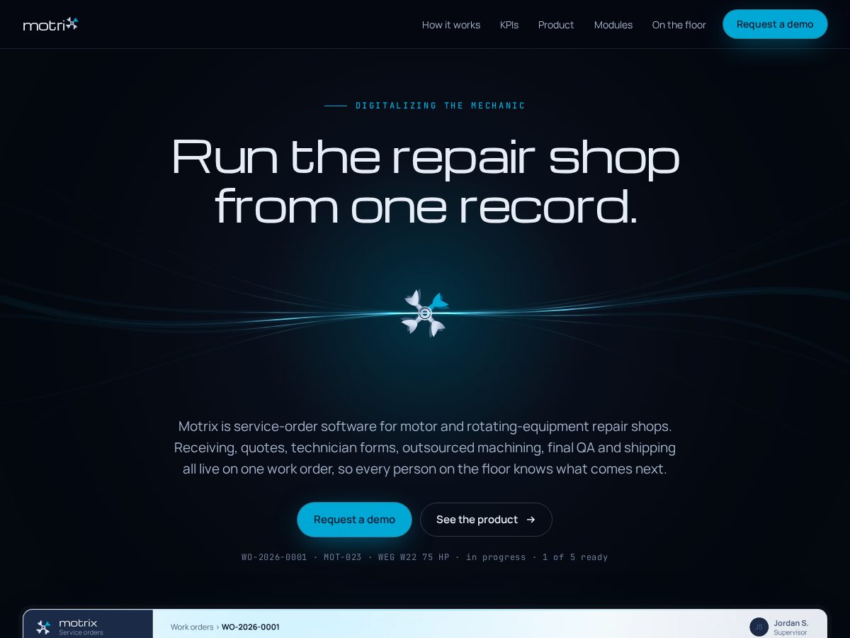 Landing-page snapshot of motrixso.com